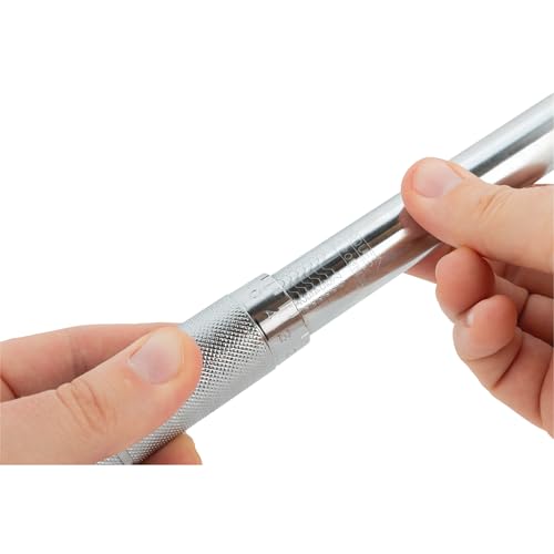 Performance Tool M238 Click Torque Wrench - 3/8 Drive, Adjustable 10 to 80 lbs ft. for Automotive Repair, Garage Maintenance, Chrome-Plated, Calibrated Torque Control