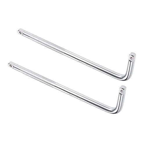 2pcs Breaker Bar - [3/8 Inch Drive] L Shape Socket Wrench Extension for Car Mechanical Equipment Repair Use, CR-V Steel