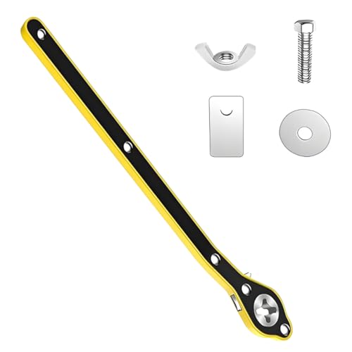 YoRise Auto Labor-Saving Jack Ratchet Wrench, 360°Swivel Scissor Jack Adapter, Forward and Reverse Knob Long Handle Tool, Universal Car Tire Wheel Lug Wrench for Small Cars/SUVs/Trucks (Black)