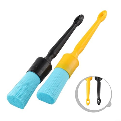 FABULETTA Auto Detailing Brush Set For Car Interior Vent Duster Tool Leather Seat Care Wheel Cleaning Dashboard Dusting Emblem Grille Kit(B) - color: B