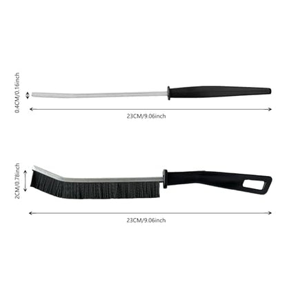 Hard Bristle Crevice Cleaning Thin Brush Set,Deep Cleaning Small Spaces 3pc | Crevice Gap Cleaning for Bathroom Kitchen Upholstery Window Track Tiles Door Slots Car Household Blind Sink Bathtub Baseboard