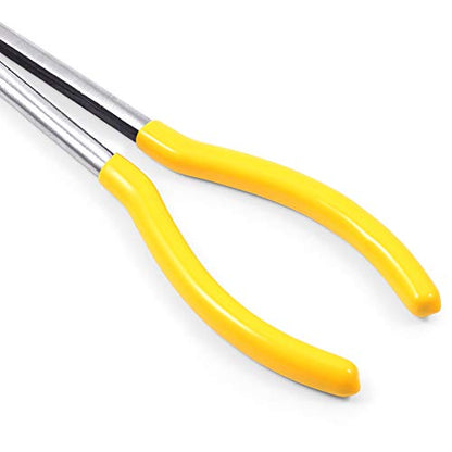 SPEEDWOX Long Reach 45 Degree Needle Nose Pliers 11 Inches Bent Long Nose Pliers Serrated Jaws - style: 45°