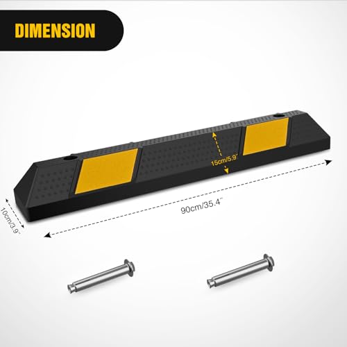 Nilight 36 Inch Parking Curb - 2 Pack Heavy Duty Rubber Garage Driveway Wheel Parking Stopper Blocks for Cars, SUVs, and Trucks - size: 36" 2-Pack
