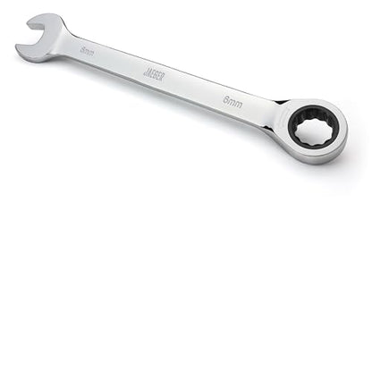 Jaeger 6 mm Ratchet Combination Wrench with 8° Ratcheting Precision and Hardened, Polished Steel for Projects with Metric Tight Spaces - size: 6 MM