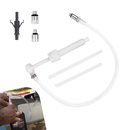 Transmission Fluid Pump Kit, Portable Durable Manual Oil Transfer Pumps with 3/8" Swivel & 8mm 10mm Adapters, 8cc Per Stroke, Universal for Cars SUVs Trucks (White)