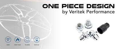 Set of 4 12x1.5 Veritek OE 1.47 Inch Mag Factory Style Replacement Chrome Lug Nut Wheel Locks for Lexus Toyota