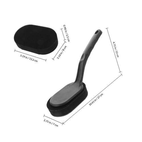 Car Tire Waxing Brush Set with Replaceable Black Plush Sponge, 6pcs Automotive Detailing Tool for Tire Shine and Wheel Cleaning Maintenance