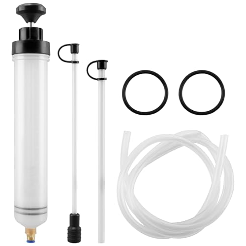 500CC Fluid Extractor Automotive, Oil Suction Syringe Fluid Transfer Pump with Long Rubber Hose, Manual Suction Vacuum Fuel Car Transfer Fluid Oil Change Evacuator