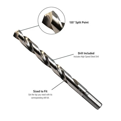 Century Drill & Tool 95411 Tap and Drill, 1/2-13NC - size: 1/2-13, 27/64 Inch