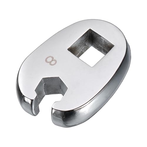 HARFINGTON Drive Crowfoot Wrench 3/8" Drive 8mm Metric Fractional Crowfoot Flare Nut Wrench 40Cr Chrome Plated Open End Crowfoot Wrench for Mechanics Automotive Repair Work - size: 8mm