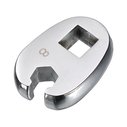HARFINGTON Drive Crowfoot Wrench 3/8" Drive 8mm Metric Fractional Crowfoot Flare Nut Wrench 40Cr Chrome Plated Open End Crowfoot Wrench for Mechanics Automotive Repair Work - size: 8mm