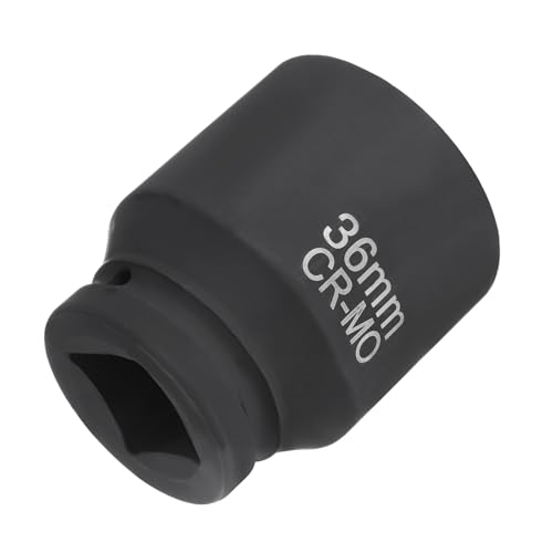 HARFINGTON 4 Point Square Socket 1" Drive 36mm Metric Square Impact Socket CR-MO Blackening Standard Wheel Sleeve Pneumatic Sleeve Tool for Auto Repair Mechanical Maintenance Home Use - size: 1"/36mm