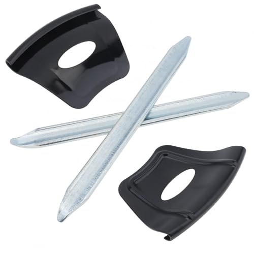 Windance 2pcs Heavy Duty Metal Steel Tire Iron Spoons Changing Tool Kit for Motorcycle/Scooter/Bicycle, Tyre Repair Lever Bar Set (2pcs Iron Spoons + 2pcs Rim Shields)