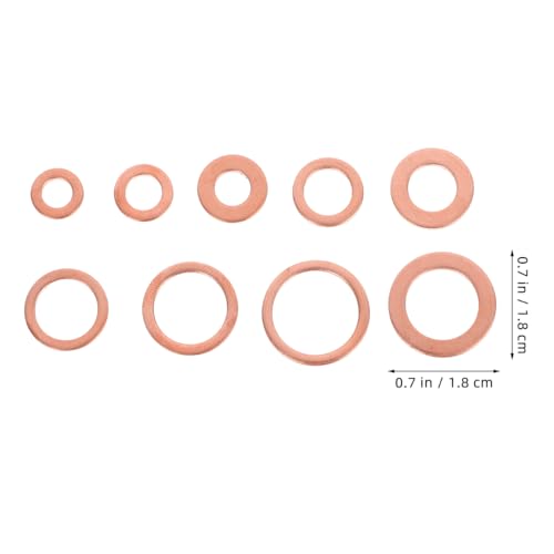 200 Pcs Oil Drain Plug Washer Assortment Copper Crush Washer Set Sealing Rings for Engine Oil Drain Plug Gaskets Replacement for Automotive and Machinery Use
