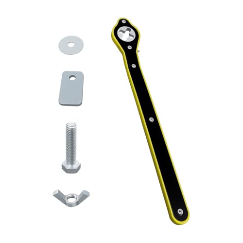 Car Jack Ratchet Wrench, 360° Swivel Labor-Saving Scissor Jack Lift Speed Handle Tool for Tire Wheel, Positive& Reversal Knob Design Jack Lug Wrench for Travel, Truck, SUV, Motorcycle (Black)