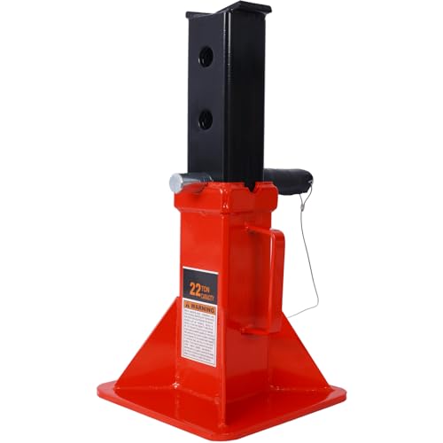 22 Ton (44,000 lbs) Car Jack Stands (1 Pair), Heavy Duty Pin Type Professional Car Jack Stand with Lock,Wide Base Safety Design for Cars, Trucks, SUVs, ATVs, UTVs, Red