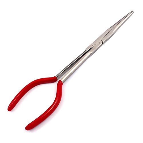 OdontoMed2011® VISE-GRIP Long Reach Long Nose Pliers, 11-Inch Red Grip Stainless Steel/Vinyl Grips