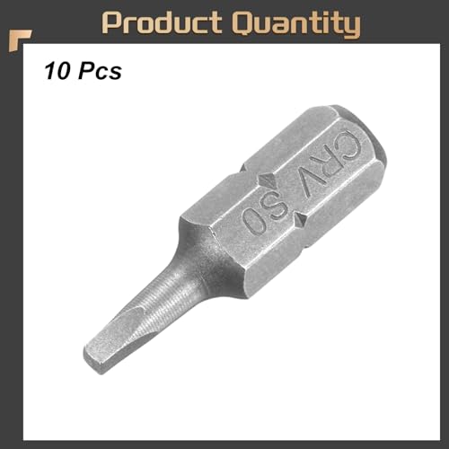 HARFINGTON 10pcs Square Head Screwdriver Bits 1/4" Hex Shank SQ0 Magnetic Head 1" Length CR-V Steel Screw Driver Drill Bit for Repair Work Electric Screw Driver - size: SQ0