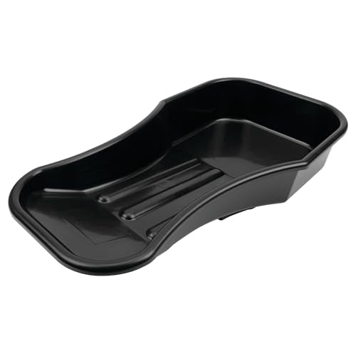 Performance Tool W4073 Heavy Duty 2.8 Quart Oil Drain Pan with Splash Guard and Tapered Spout for Lawn Equipment and Motorcycles - style: Low Profile Drain Pan 2.8qt