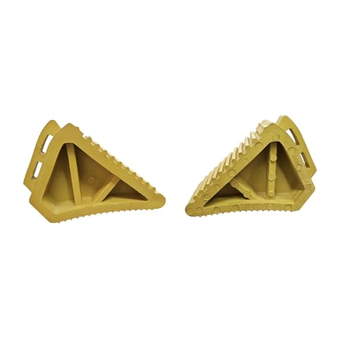 LADWA Heavy Duty Wheel Chocks 2-Pack - Solid Rubber Non-Slip Durable Yellow Wheel Chock for Car, Travel Trailers, RV, Truck, and ATV - All Weather Use(Yellow, 2 PC) - color: Yellow