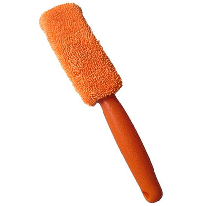 Non Abrasive Wheel Tool with Short Handle Soft Bristles for Alloy Rim Brake Dust Removal Wheel Cleaner Brush - color: Oh!