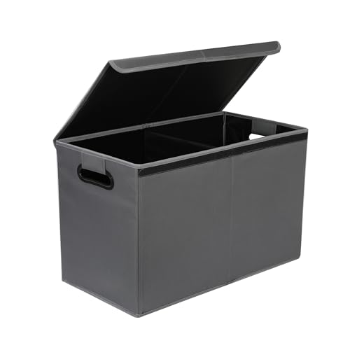 AOKJOY Car Trunk Organizer with Lid, LL, Gray, 600D Oxford Cloth, Collapsible, for Automobiles, 26x13x16 Inches, 83 Liters - color: gray