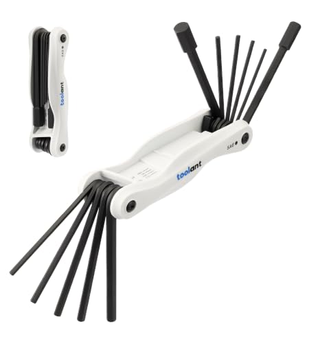 Kraftek toolant 11PCS Long Arm Folding Allen Wrench Set, SAE Hex Key Set 3/32"-1/2", Extended Reach Allen Key Set with 4 Inch Long Arms, CRV Steel Foldable Hex Wrench Tool for Bike Repair, Home & DIY - size: 11PCS（Folding ）-SAE