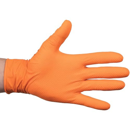 ForPro Heavy Duty Disposable Nitrile Gloves, Orange - size: Large (Pack of 100), style: Large (Pack of 100)