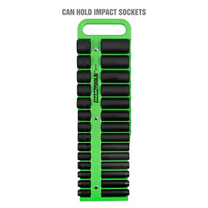 OEMTOOLS 23117 3/8" Drive Portable Magnetic Socket Organizer Tray, Magnetic Socket Holders Organizers For Tool Box, Shop, Or Garage, Holds Up To 28 Tools, Metric/SAE, Green - style: 3/8 Inch Drive