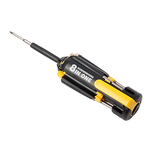 8 in 1 Screwdriver with Flashlight, Multi Functional 8 in 1 Screwdrivers Tool Set with Worklight for Household, Auto