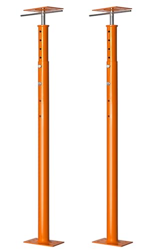 House Floor Jack, 48"-93" Adjustable Post Basement Support Pole Jacks, Heaty Duty Telescoping Jacks for Leveling, Floor Joist Jack for House Lifting Temporary Support, 18000 lbs Max Load Capacity - color: Orange, size: 48"-93" (2 Pack )