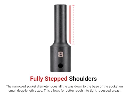 TEKTON 1/2 Inch Drive x 14 mm Deep 6-Point Impact Socket | SID23114 - size: 14 mm, style: Deep