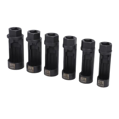 Keenso Strut Nut Socket Set 6PCS 16mm 18mm 19mm 21mm 22mm 24mm Suspension Shock Absorber Strut Nut Removal Tool Kit with Storage Case for Automotive Repair and Maintenance