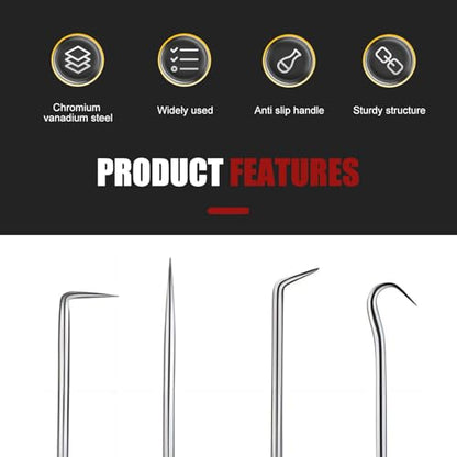 2 PCS Hook and Pry Tab Set Puller, Oil Seal O-Ring Puller, Hook and Pry Tab Removal Set, Universal for Most Cars (Red)