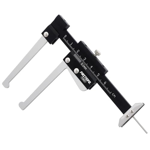 FIRSTINFO F3927 Taiwan Manual Auto Brake Disc Depth Gauge, Tire Tread Depth Measuring Caliper, 0-60mm Metric Gauge Ruller