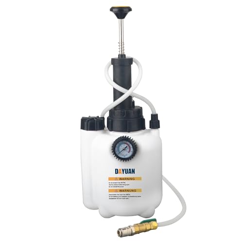 DAYUAN 3L Manual Transmission Fluid Transfer Pump Oil Filling Filler System | Dispenses & Extracts ATF Fluid, 0-85 PSI Gauge，8 Transmission Adapters，Compatible with Ford, BMW & More, 3L Fluid Pump