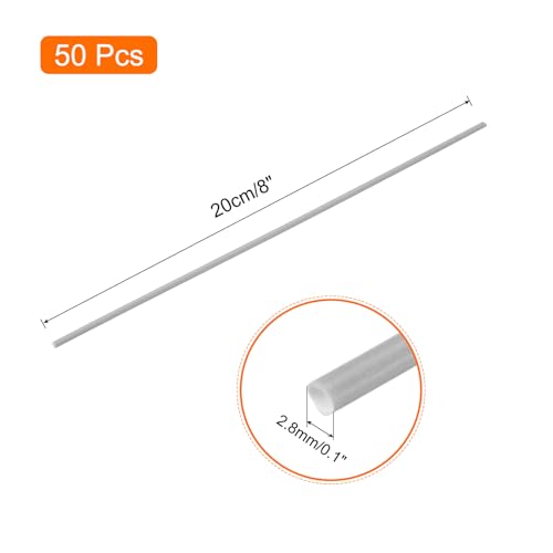 MECCANIXITY 50pcs 8 Inch Plastic Welding Rods TPO Welding Strips Welder Rods for Plastic Welder, Car Bumper, Kayak Repair, Daily Plastic Repair, Grey