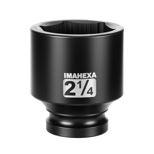 1" Drive Shallow Impact Socket,2-1/4 Inch SAE Jumbo Socket,CR-MO 6 Point for Easy Removal of Large Axle Nut（SAE) - size: 1 Inch Shallow 2-1/4", style: 1"Drive Shallow Impact Socket