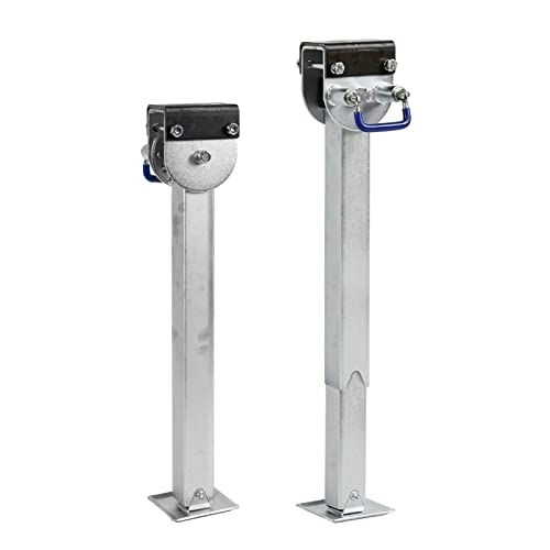 Trailer Jack, 2PCS Stabilizer Legs Drop Down with Plate 600MM Caravan Parking Zinc Jacks Cap 2000KGS Camping RV Trailer Prop Stands Parts,