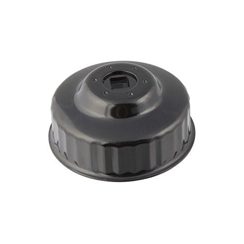 Steelman 76mm x 30 Flute Low Profile Oil Filter Cap Wrench Socket for Confined Screw-In Filters, 3/8-inch Drive, Durable Chrome Vanadium Steel - size: 76 Millimeter x 30 Flute