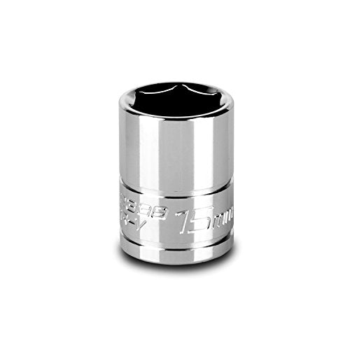 Capri Tools 15 mm Shallow Socket, 3/8-Inch Drive, 6-Point, Metric - size: 15 mm