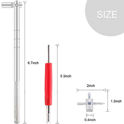 ZHSMS Valve Stem Puller Installer Tool, 10Pcs TR412 Tire Snap in Short Rubber Valve Stem, 4 Way Valve Core Remover, Double Head Tire Valve Core Remover Installer Tool(33 Pcs) - size: 32 PCS