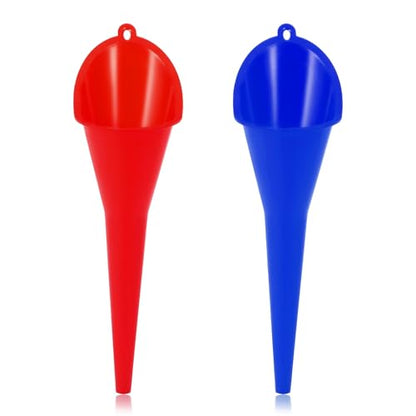 2 PCS Oil Funnel, Multi-Purpose Plastic Long Neck Oil Funnel, Automotive Use Funnels for Filling Oils Lubricants Water Diesel, Kitchen Funnels for Filling Bottles Jars (Blue+Red) - color: Blue+Red, 2 PCS