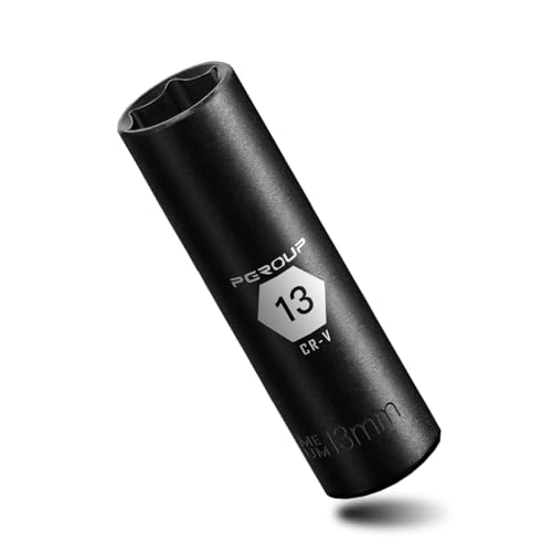 3/8” Drive Deep Impact Socket, Metric(13mm socket), 6-Point, Cr-V Steel With Black Manganese Phosphate Coating - size: 13 mm