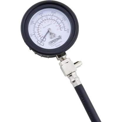 Compression Test Kit, Standard Gauge, For Auto, Marine & Small Engines | Includes Multiple Adapters and Hoses, Air Hold Quick Connect Feature, Molded Case for Easy Storage and Transport