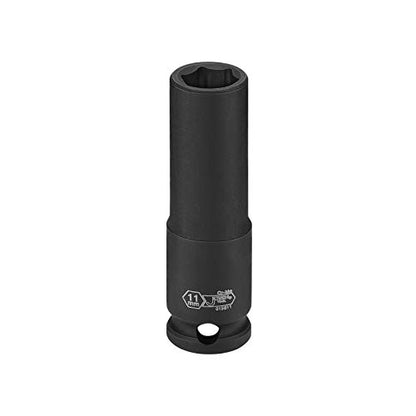 Jetech 3/8-Inch Drive 11mm Deep Impact Socket with 6-Point Design, Heat-Treated Chrome Molybdenum Alloy Steel, Metric - size: 11mm