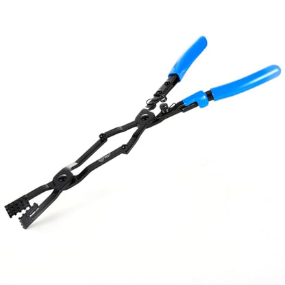 SMOTIVEPRO 17in Extra Long Hose Clamp Pliers with Locking Mechanism | Cross-Cut Jaw Design for Reliable Grip from Side and Angled Positions, Ideal for Hard-to-Reach Hose Access - color: 17" Long Reach Hose Clamp Pliers