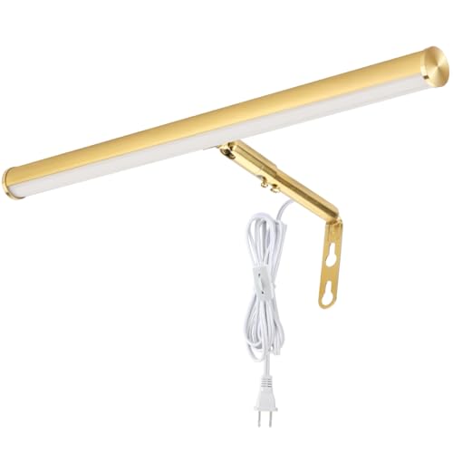 Plug in LED Picture Lights for Paintings Gold Finish | Adjustable Art Light Gallery Wall Light for Display Art Work, 16inch 6W 3000K Warm White, CRI80+, ETL Listed - color: Gold, size: 16 inch