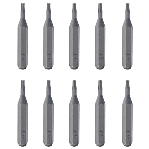 10Pcs Torx Head Screwdriver Bit Set, S2 Steel Magnetic Star Bits, 5/32" Hex Shank, Tamper Resistant, Impact Grade for Drill, Power Driver, Electronics, Home & Automotive Repair(T6) - size: T6