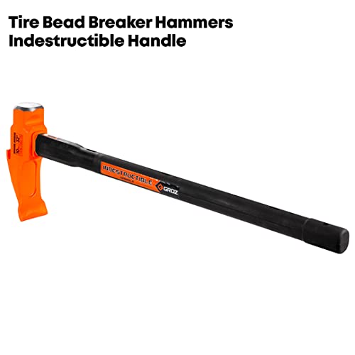 Groz 10 lb Tire Bead Breaker Hammer, 32" Indestructible Steel-Reinforced Handle, 3-in-1 Wedge/Tipper/Sledge for Heavy-Duty Truck and Tractor Tires (34751) - size: 10 lbs